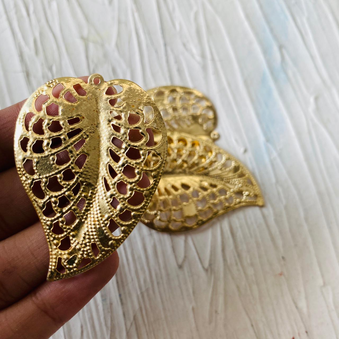 Metal Leaf Charm (C) (2pc)