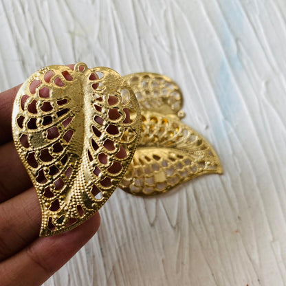 Metal Leaf Charm (C) (2pc)