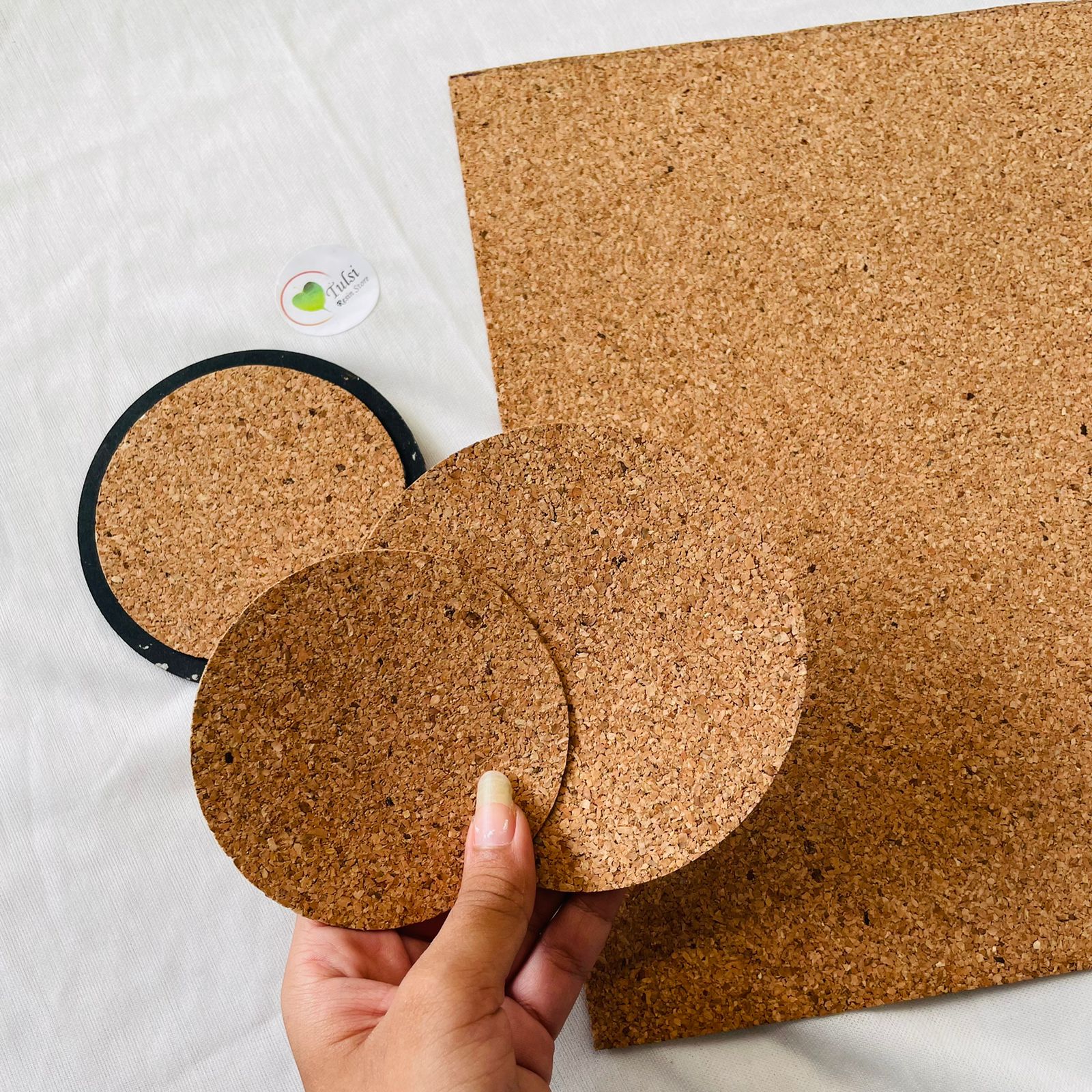 3.2" Round Cut Cork Sheet